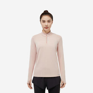 Chaqueta cálida manga larga running Mujer - KIPRUN Run 100 Warm Rosa quartz