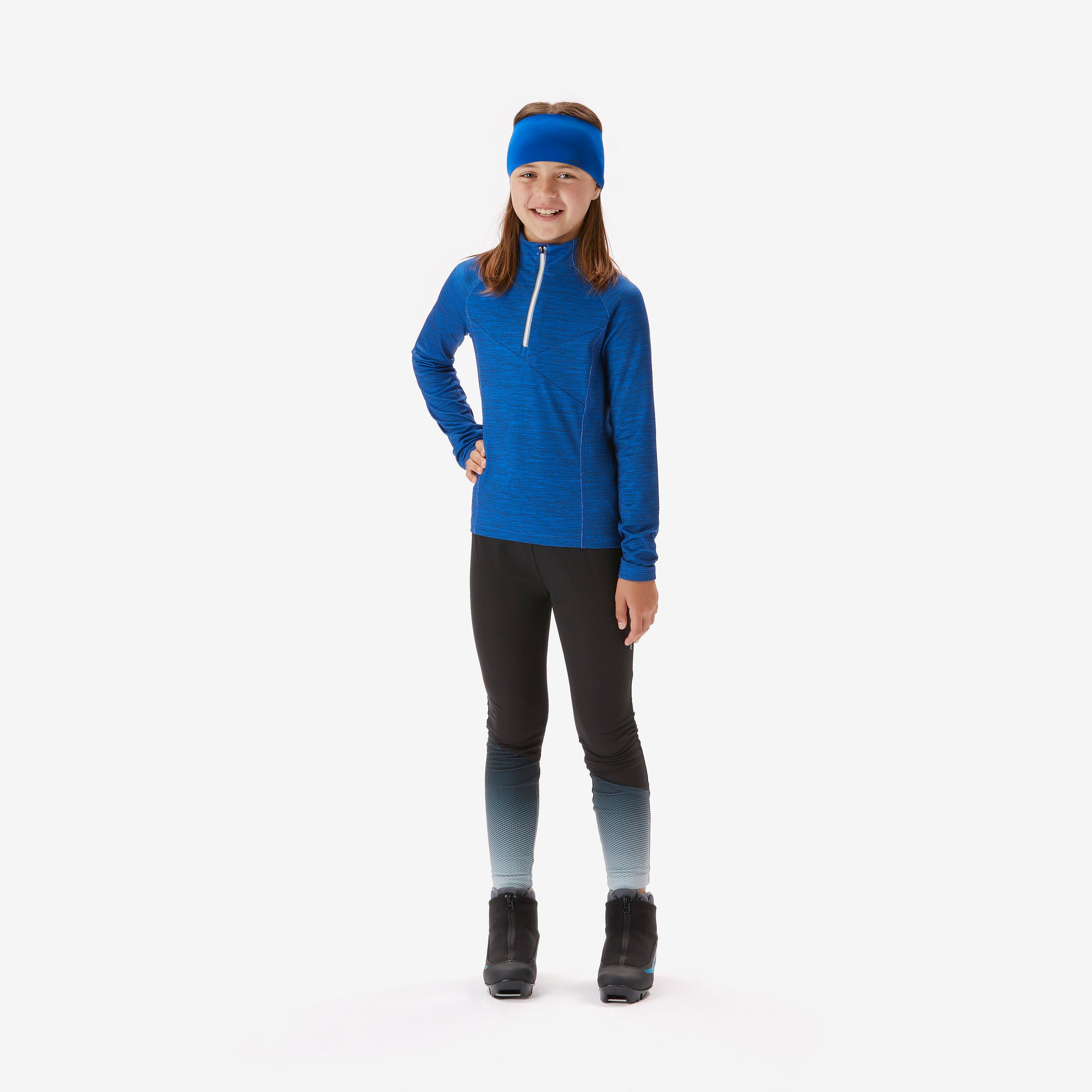 Kids’ long-sleeved cross-country skiing T-shirt, XC S TS 100 - Blue 10/13
