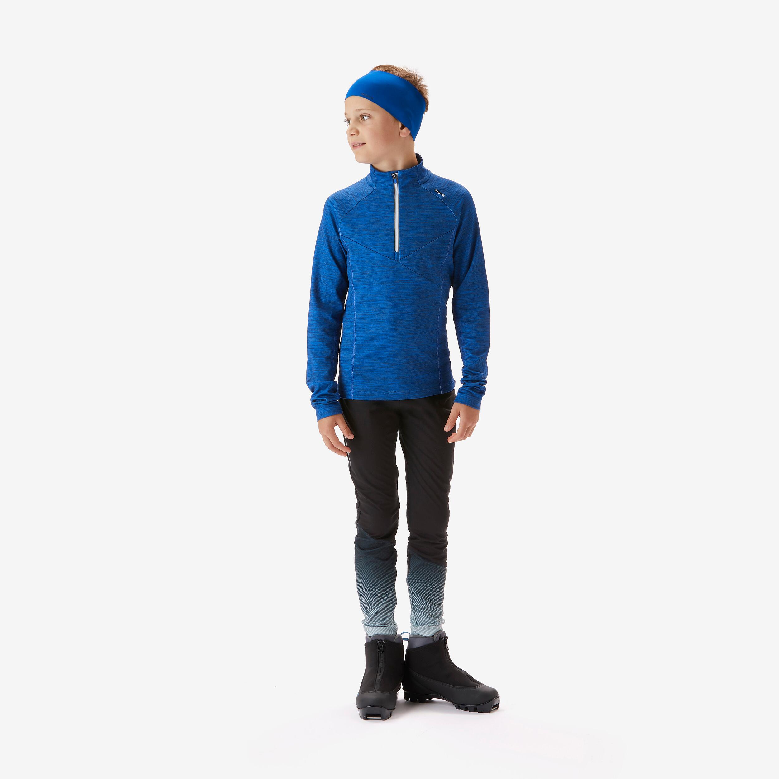 Kids’ long-sleeved cross-country skiing T-shirt, XC S TS 100 - Blue 9/13