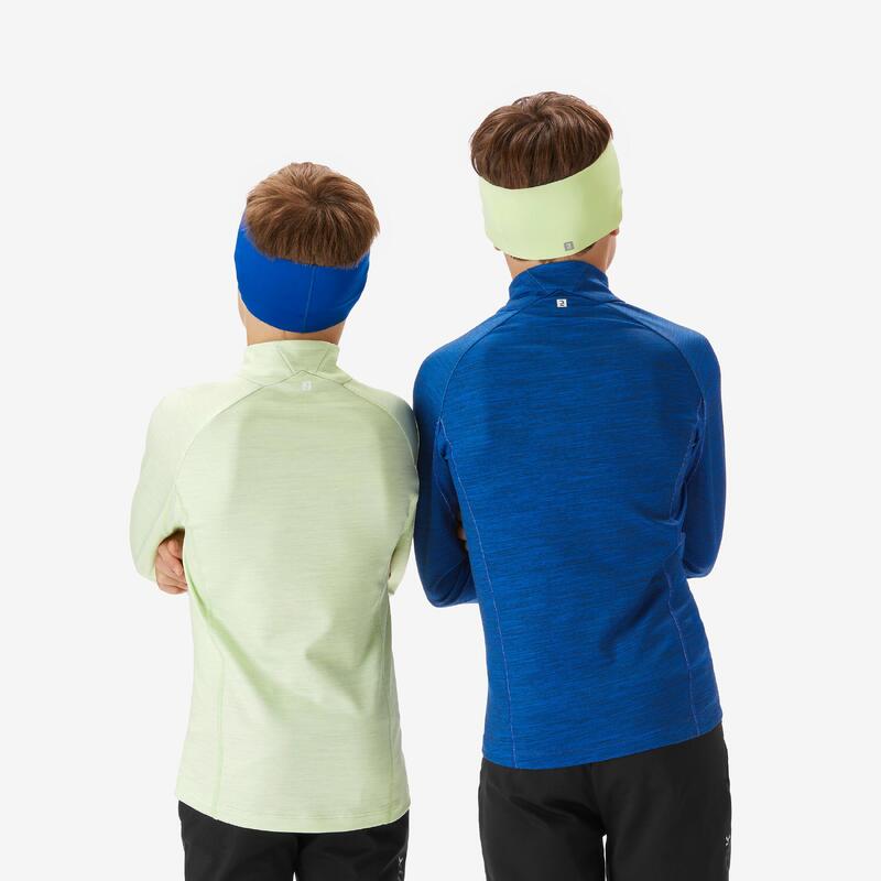 Warm langlaufshirt met lange mouwen voor kinderen 100 blauw