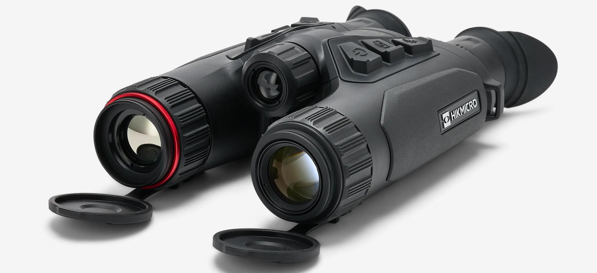 Packshot sur une jumelle à vision thermique de la marque Hikmicro