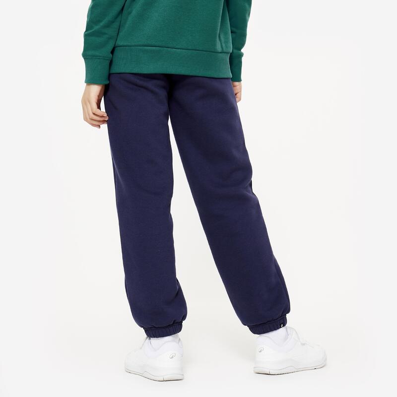 Pantalon de survêtement multisport chaud enfant mixte, bleu marine