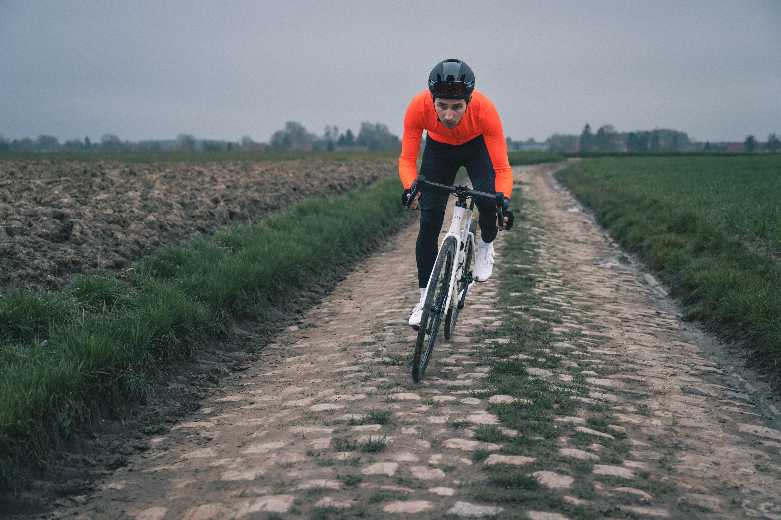 Cuissard long à bretelles pour temps frais homme, Racer 8/10