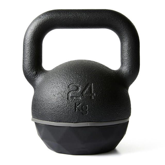 Kugelhantel Kettlebell Gusseisen teilweise recycelt Basis aus Gummi 24 kg