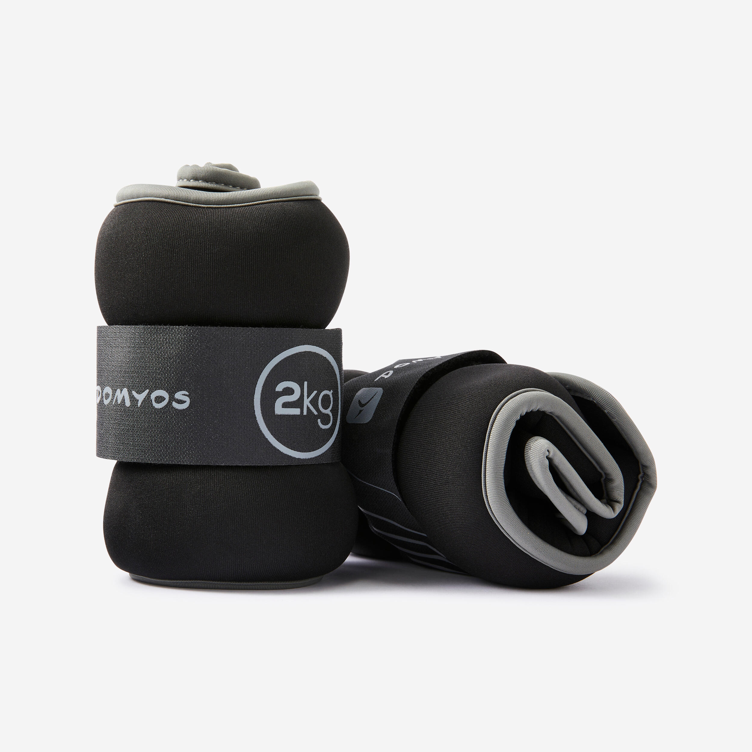 2 kg 4.4 lb Wrist Ankle Weight Training Weights Grey Charcoal grey Lunar grey Domyos Decathlon