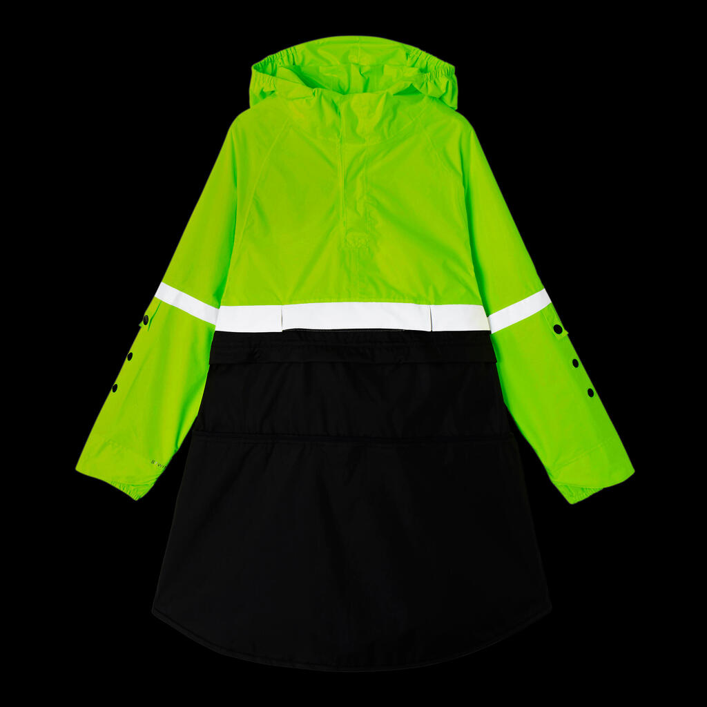 PONCHO NIÑOS NEGRO-AMARILLO FLUORESCENTE VISIBILIDAD DIURNA/NOCTURNA IMPERMEABLE
