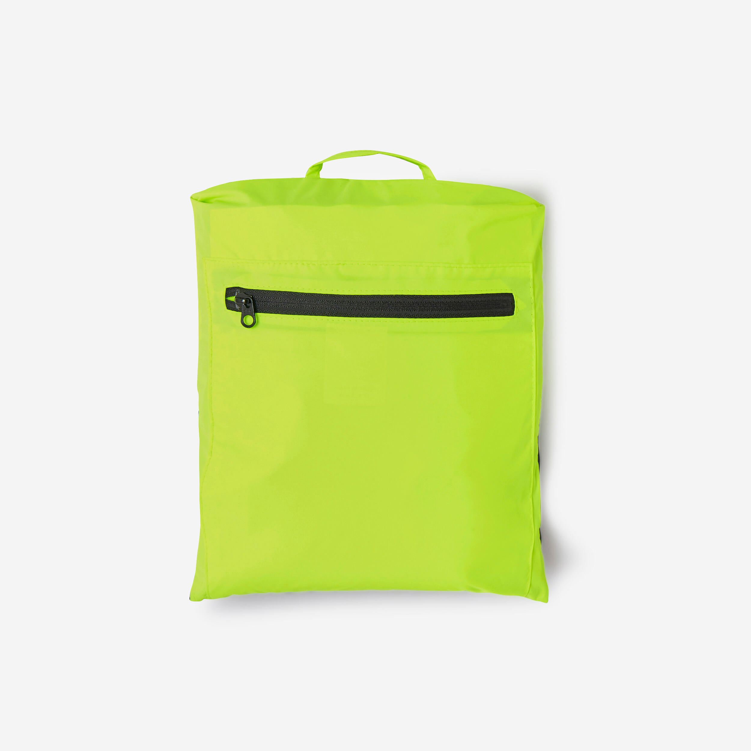 KIDS RAIN PONCHO DAY NIGHT VISIBILITY - BLACK NEON YELLOW 8/8