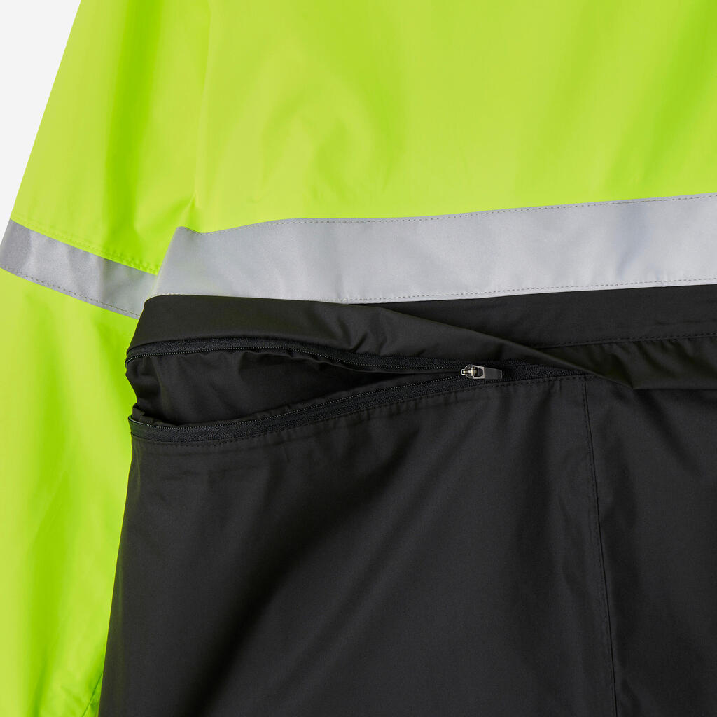 PONCHO NIÑOS NEGRO-AMARILLO FLUORESCENTE VISIBILIDAD DIURNA/NOCTURNA IMPERMEABLE