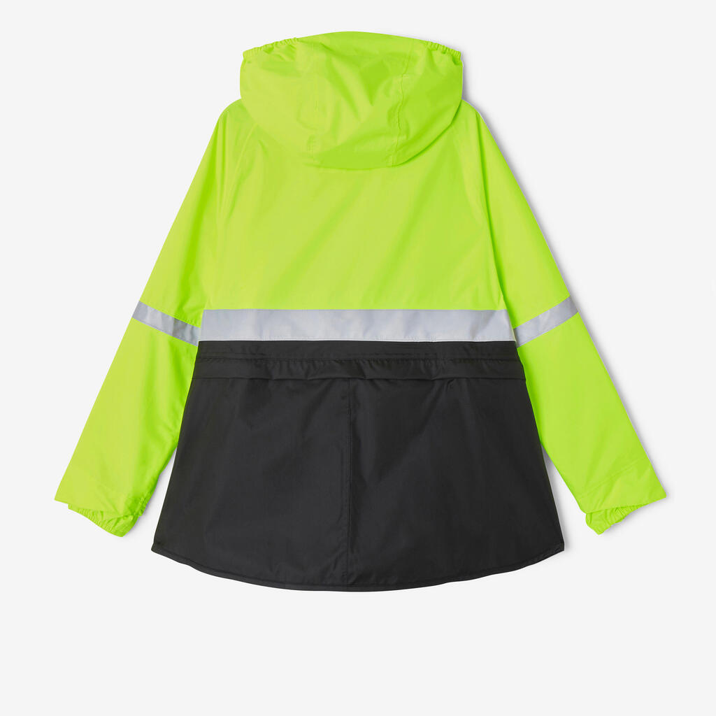 PONCHO NIÑOS NEGRO-AMARILLO FLUORESCENTE VISIBILIDAD DIURNA/NOCTURNA IMPERMEABLE