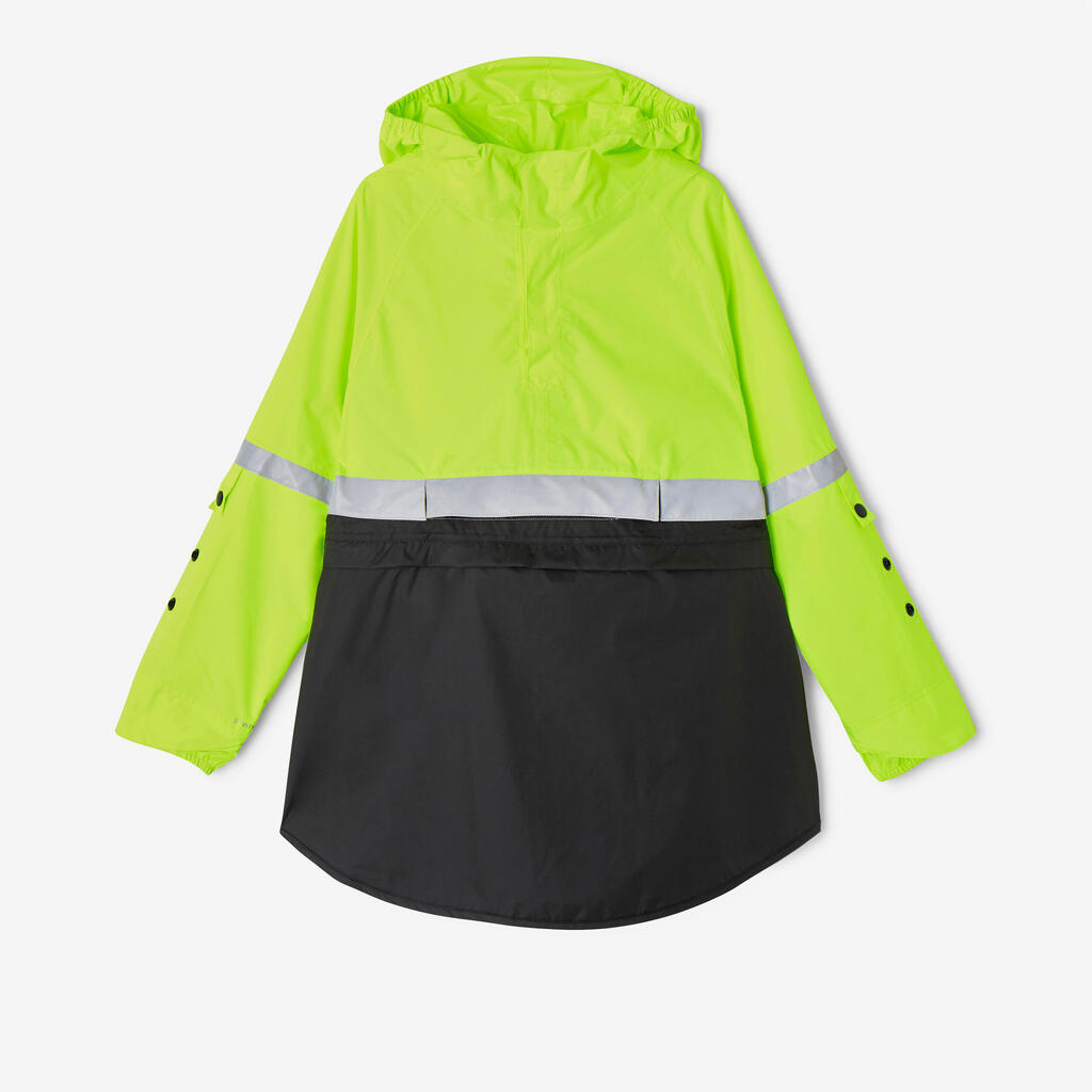 PONCHO NIÑOS NEGRO-AMARILLO FLUORESCENTE VISIBILIDAD DIURNA/NOCTURNA IMPERMEABLE