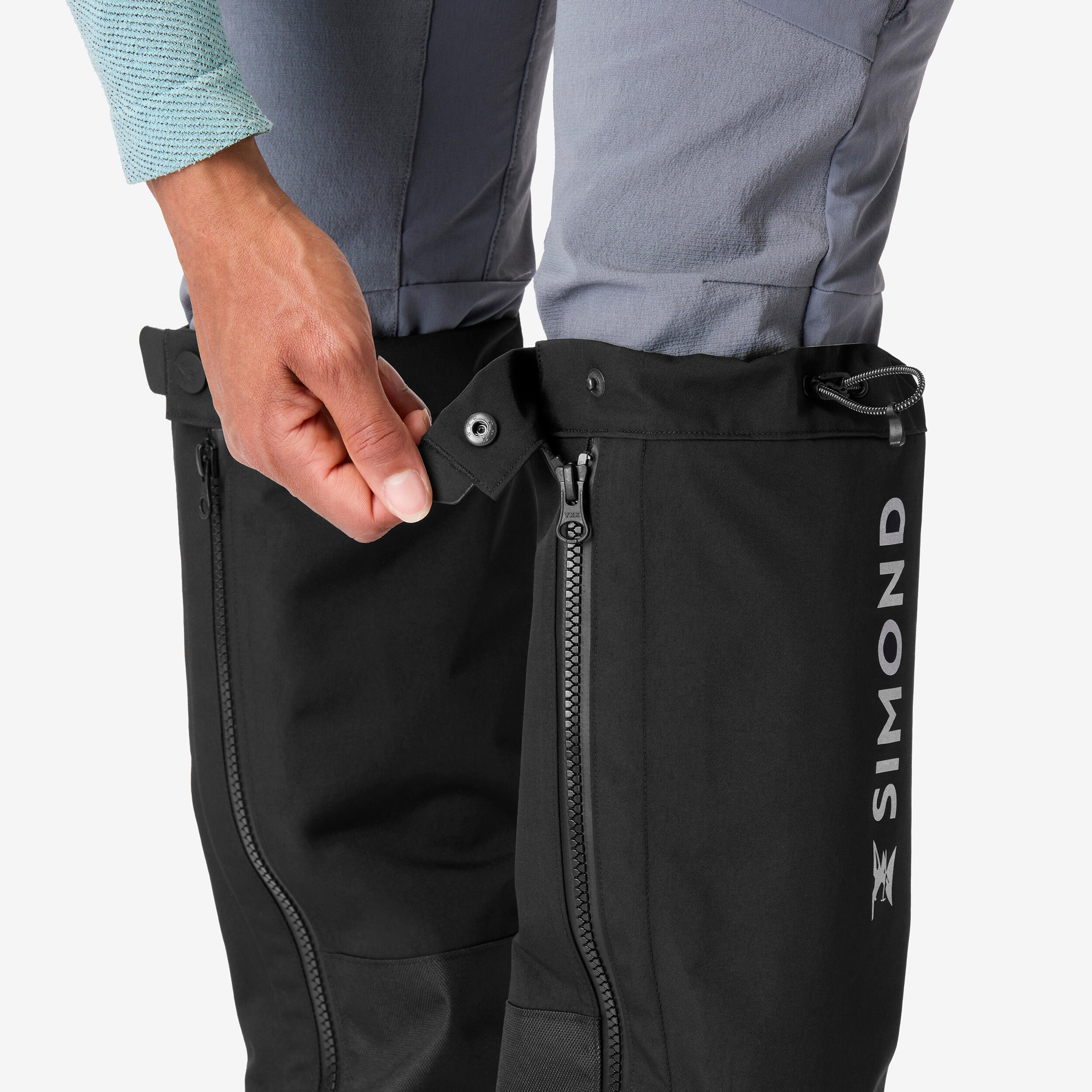 Waterproof mountaineering gaiters, black 7/8