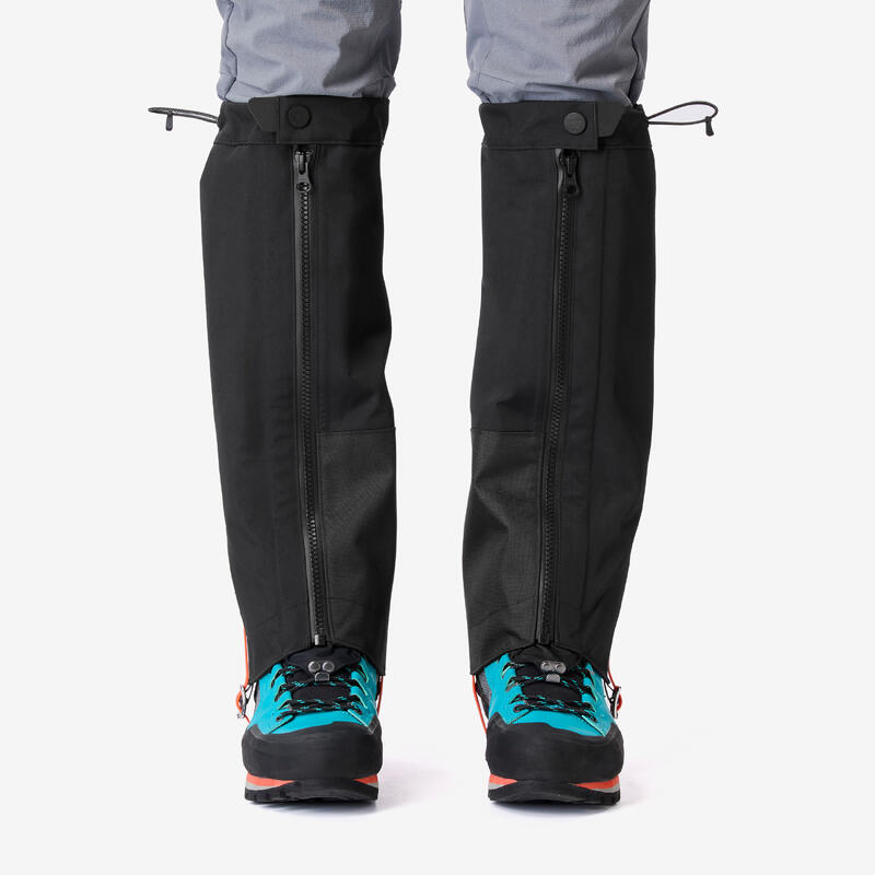 Waterproof mountaineering gaiters - Black