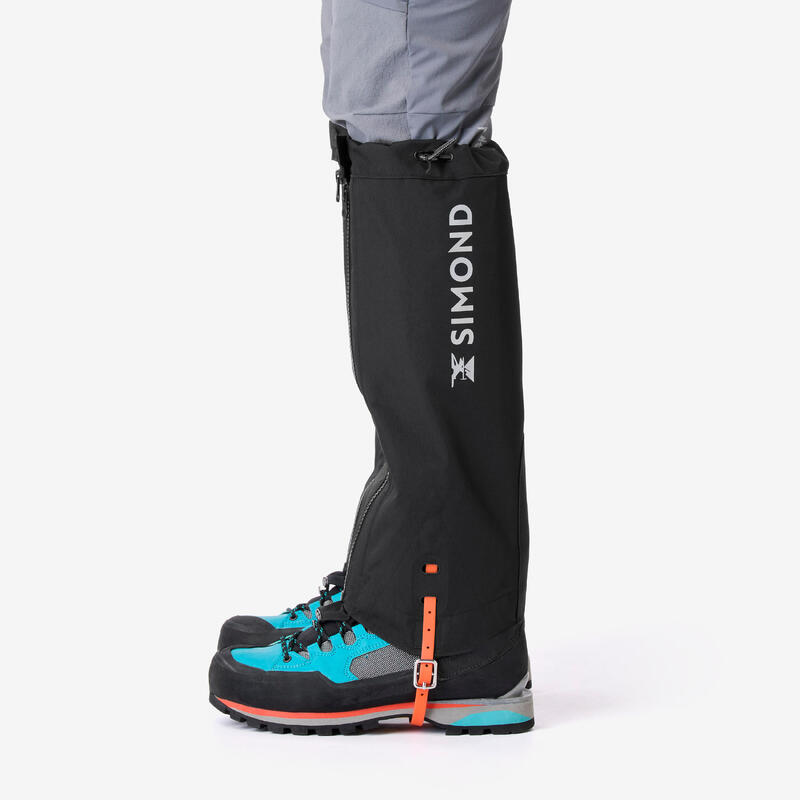 Waterproof mountaineering gaiters - Black