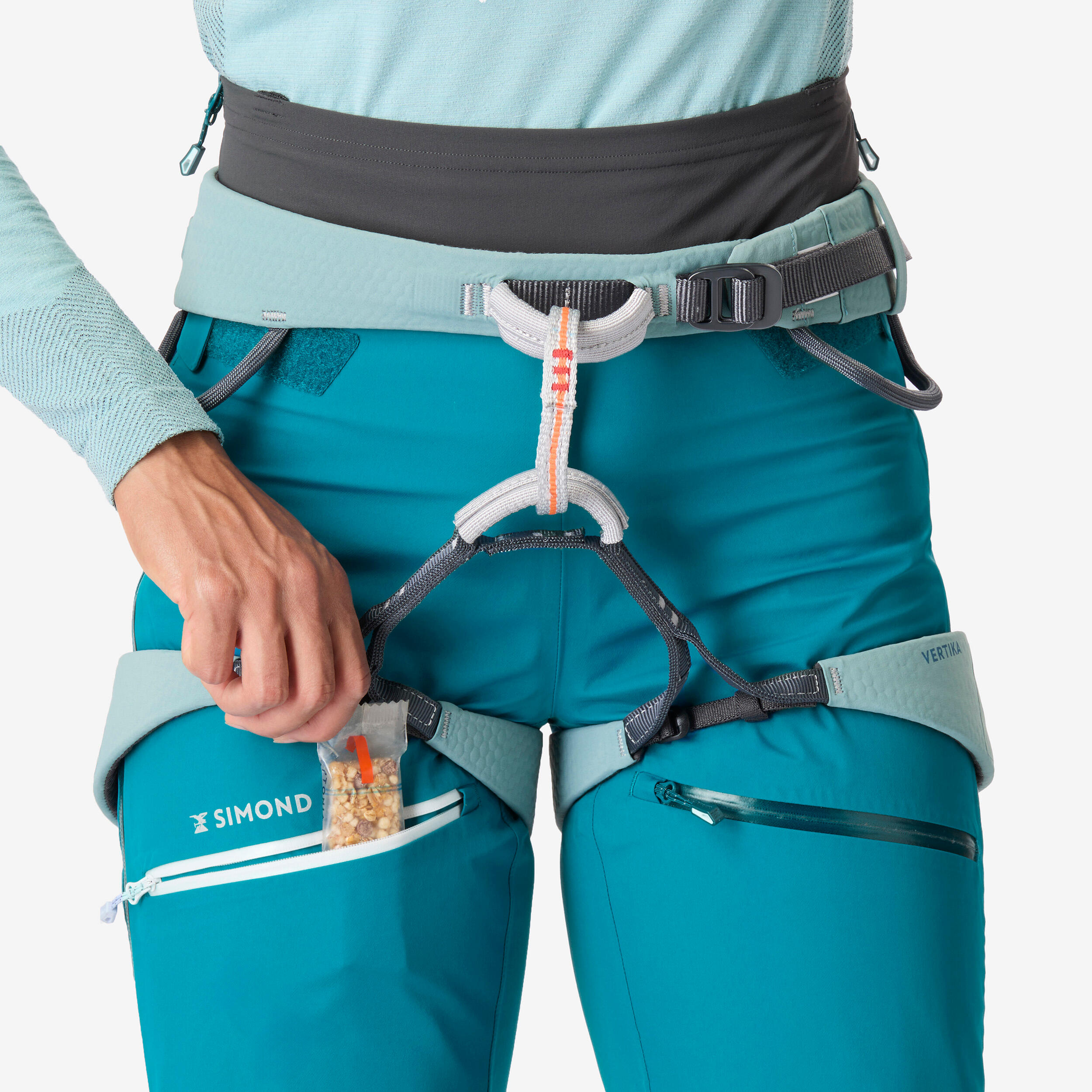 Women's mountaineering overtrousers ICE - Turquoise blue 4/9