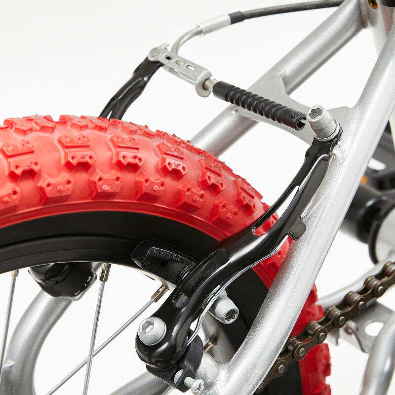 BMX VOOR KINDEREN 16" WIPE 500 GRIJS 5-7 JAAR