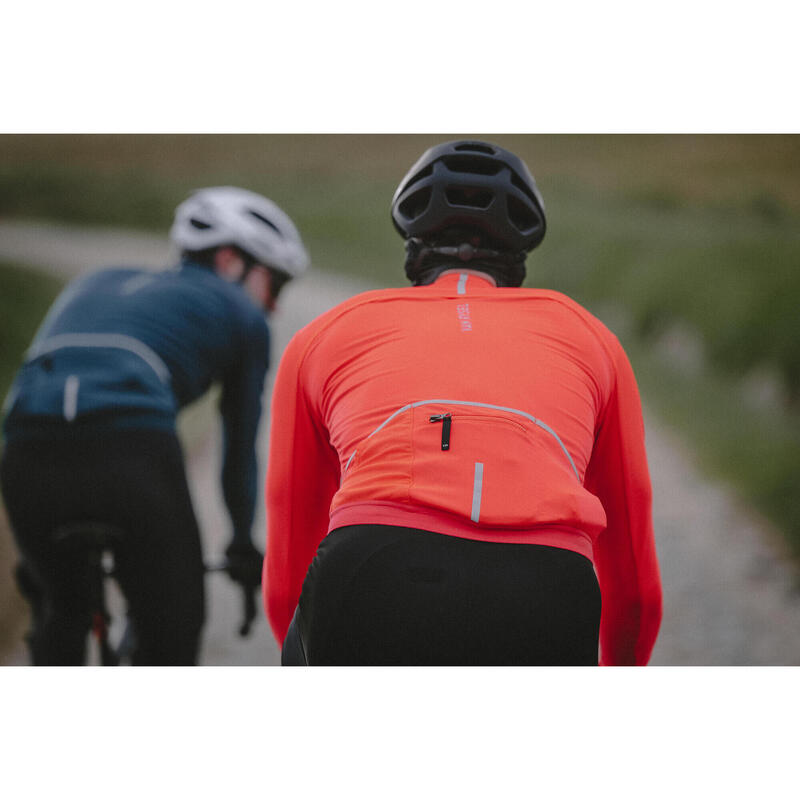 Chaqueta Ciclismo Carretera Racer 2 Hombre Naranja Invierno