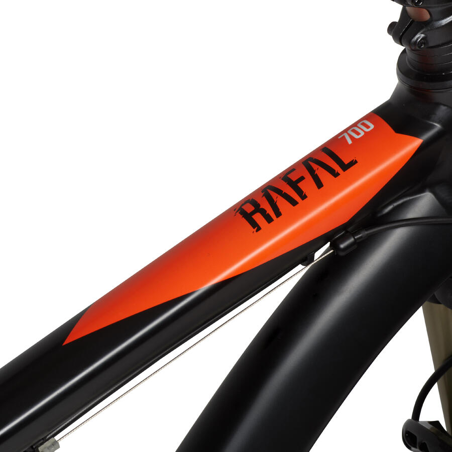 MOUNTAINBIKE VTT RAFAL 700 27,5" GRAU/ORANGE/SCHWARZ B'TWIN