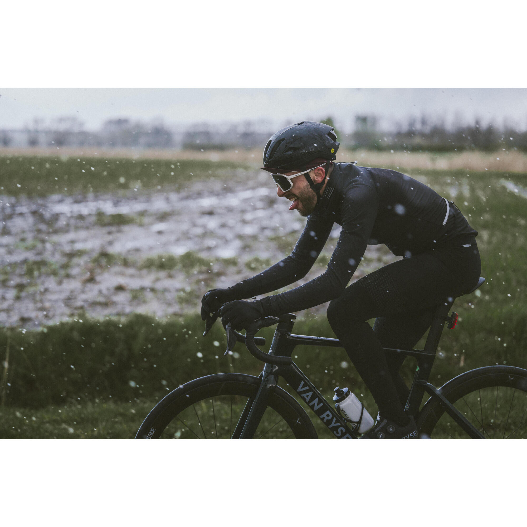 CALZAMAGLIA DA CICLISMO SU STRADA INVERNALE RACER NERA PER UOMO