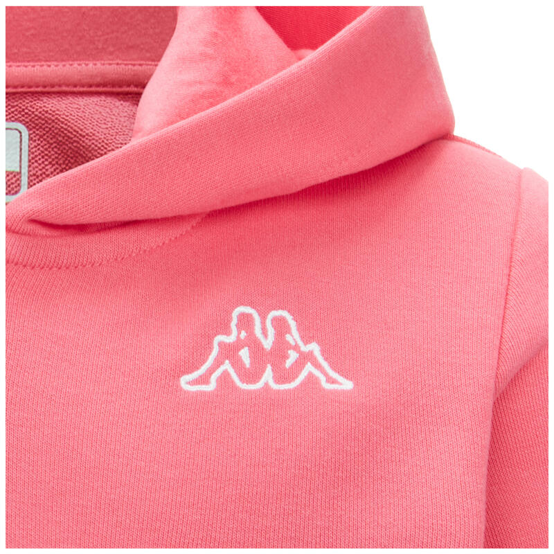 Felpa Kappa bambino con cappuccio rosa