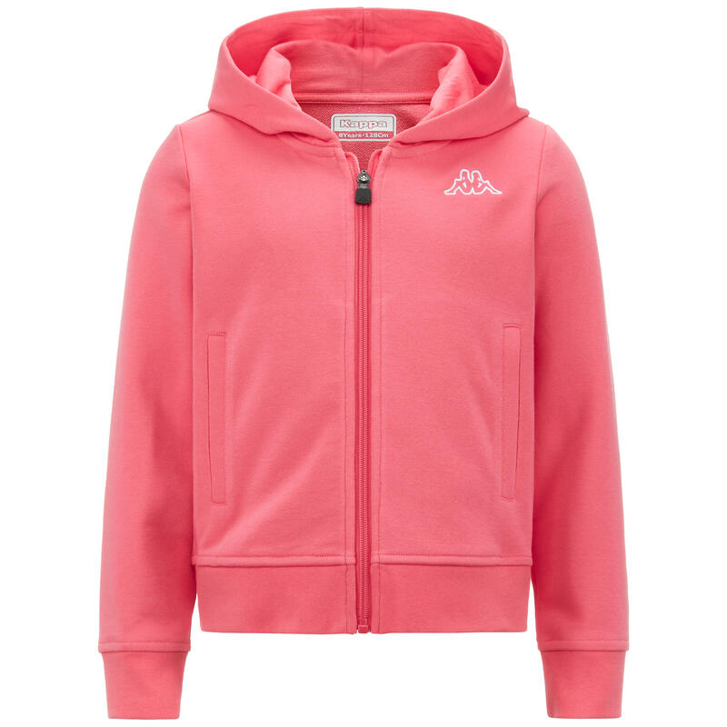 Felpa Kappa bambino con cappuccio rosa