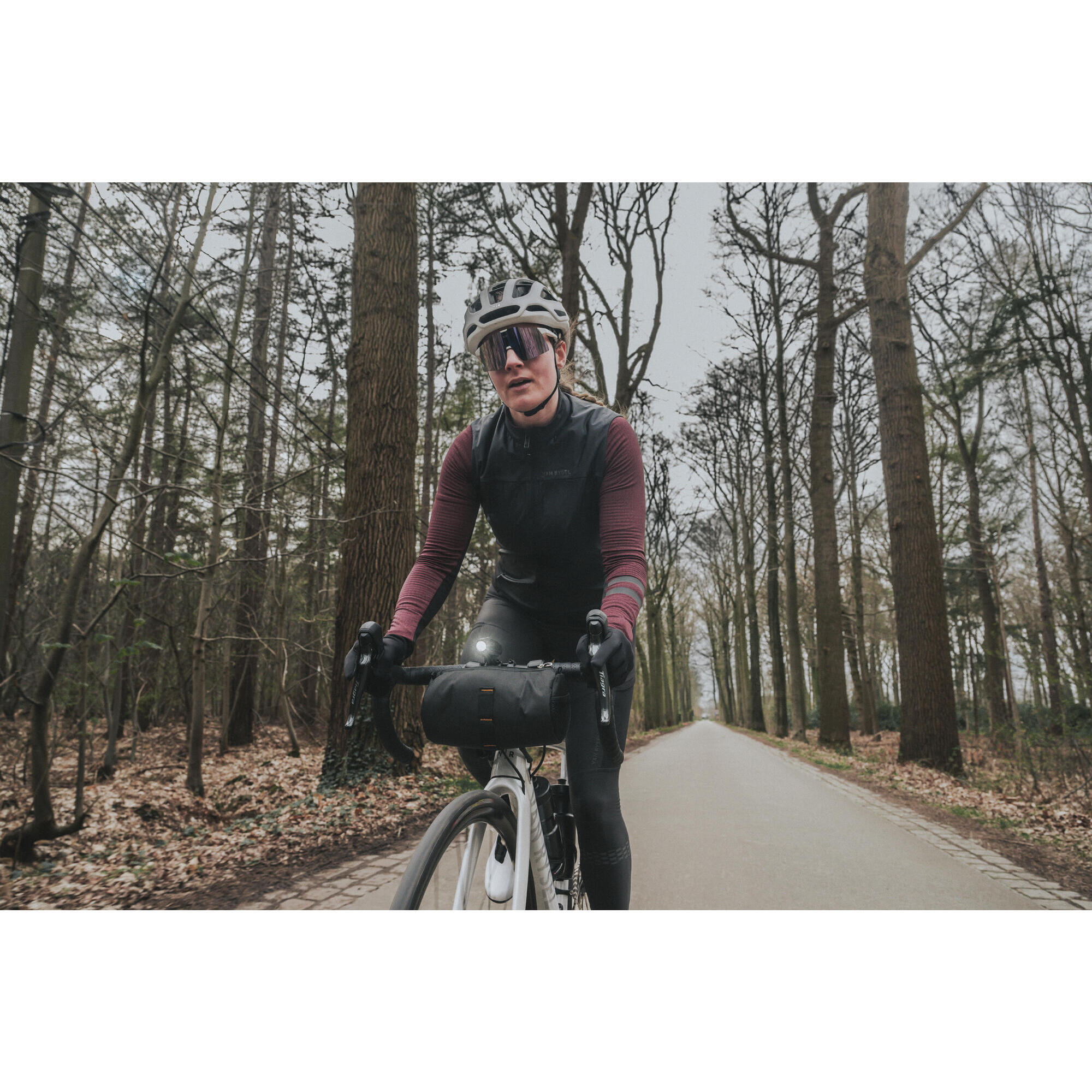 Maglia mezza stagione da ciclismo su strada a maniche lunghe da donna - EDR