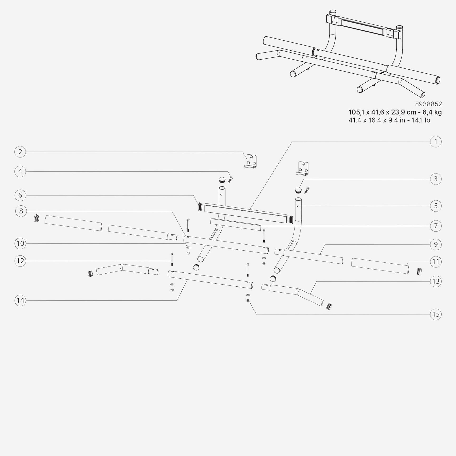 MONTAGE, ENTRETIEN & REPARATION BARRE DE TRACTION PORTE DOOR PULL UP BAR DOMYOS DECATHLON 8938852