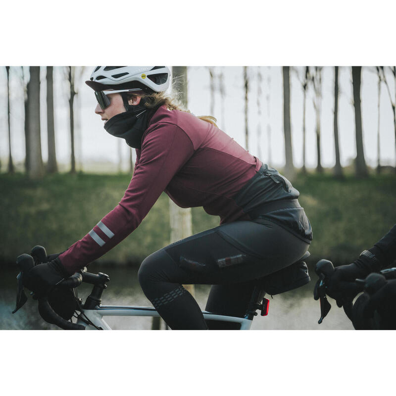 Geacă ciclism pe șosea iarnă Endurance Bordo Damă