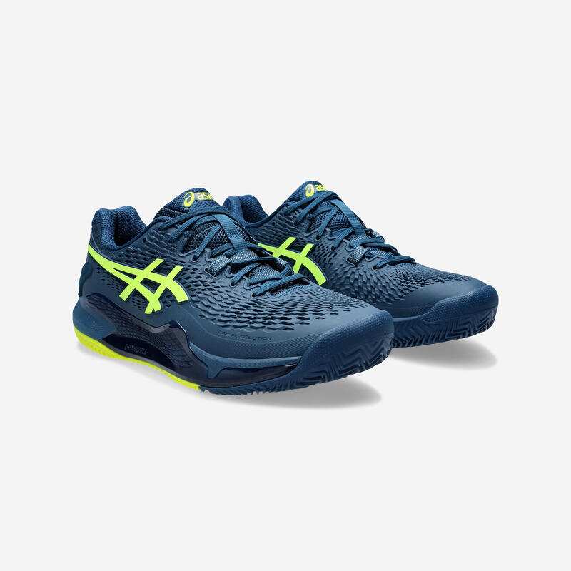 Chaussures de tennis homme terre battue - asics gel resolution 9 bleu jaune