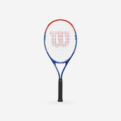 Raquette de tennis adulte débutant, aluminium, Wilson Impact bleu rouge.