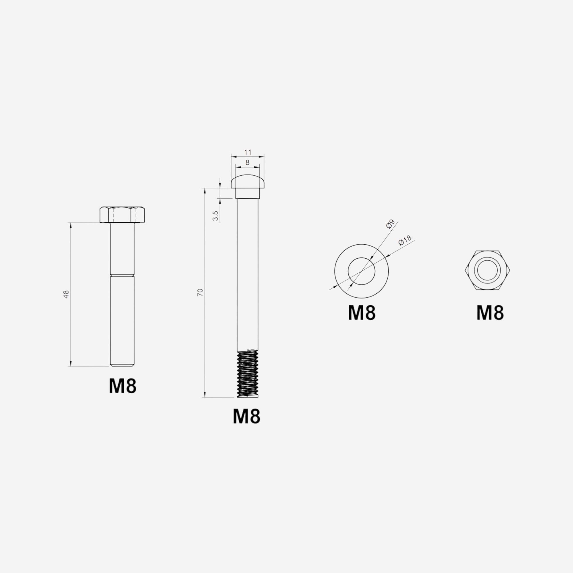Kit Tornillos Recambio Barra Tracción Puerta Musculación 3/5