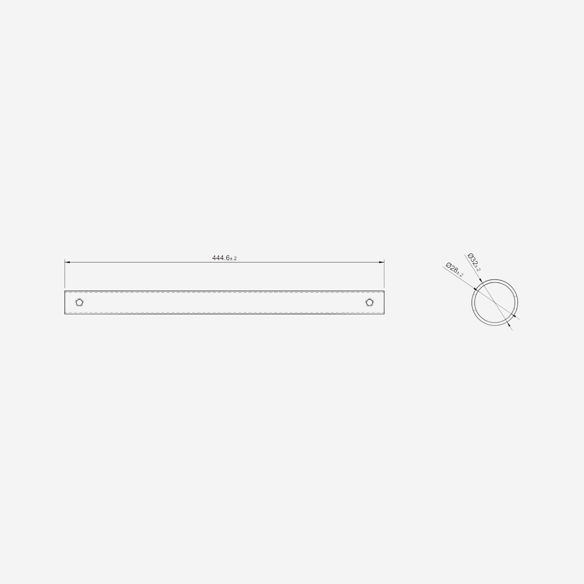 Matte Grained Straight Bar - Weight Training Spare Part, Door Pull-Up Bar 7/8