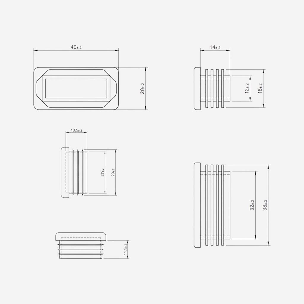End Caps Kit - Weight Training Spare Part, Door Pull-Up Bar