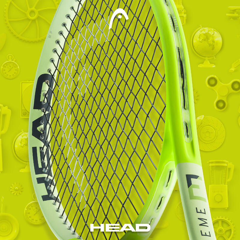 Raqueta de tenis adulto - HEAD Auxetic Extreme MP Amarillo 300 g