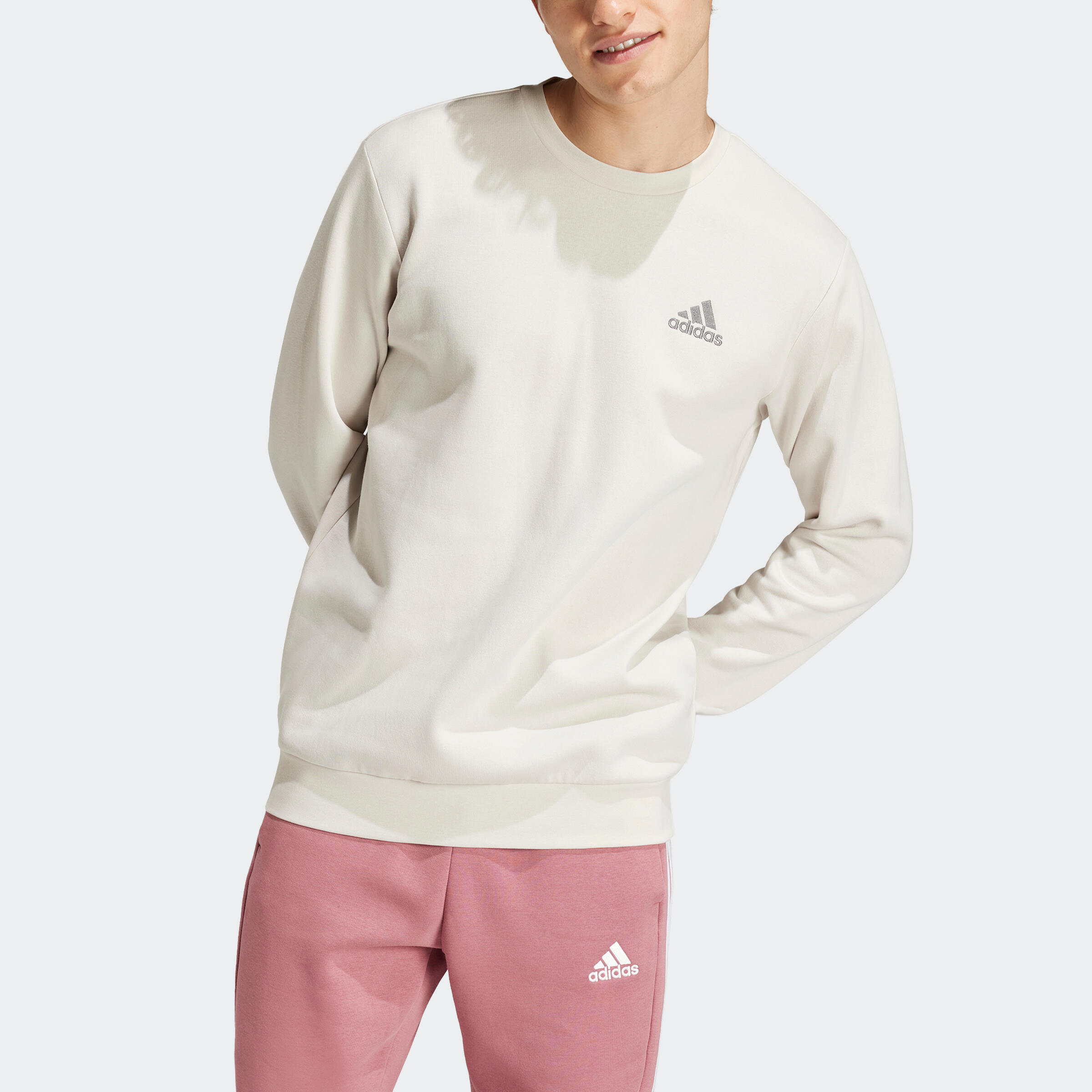 Seconde vie - SWEAT-SHIRT DE FITNESS SOFT TRAINING ADIDAS HOMME BEIGE 2/6