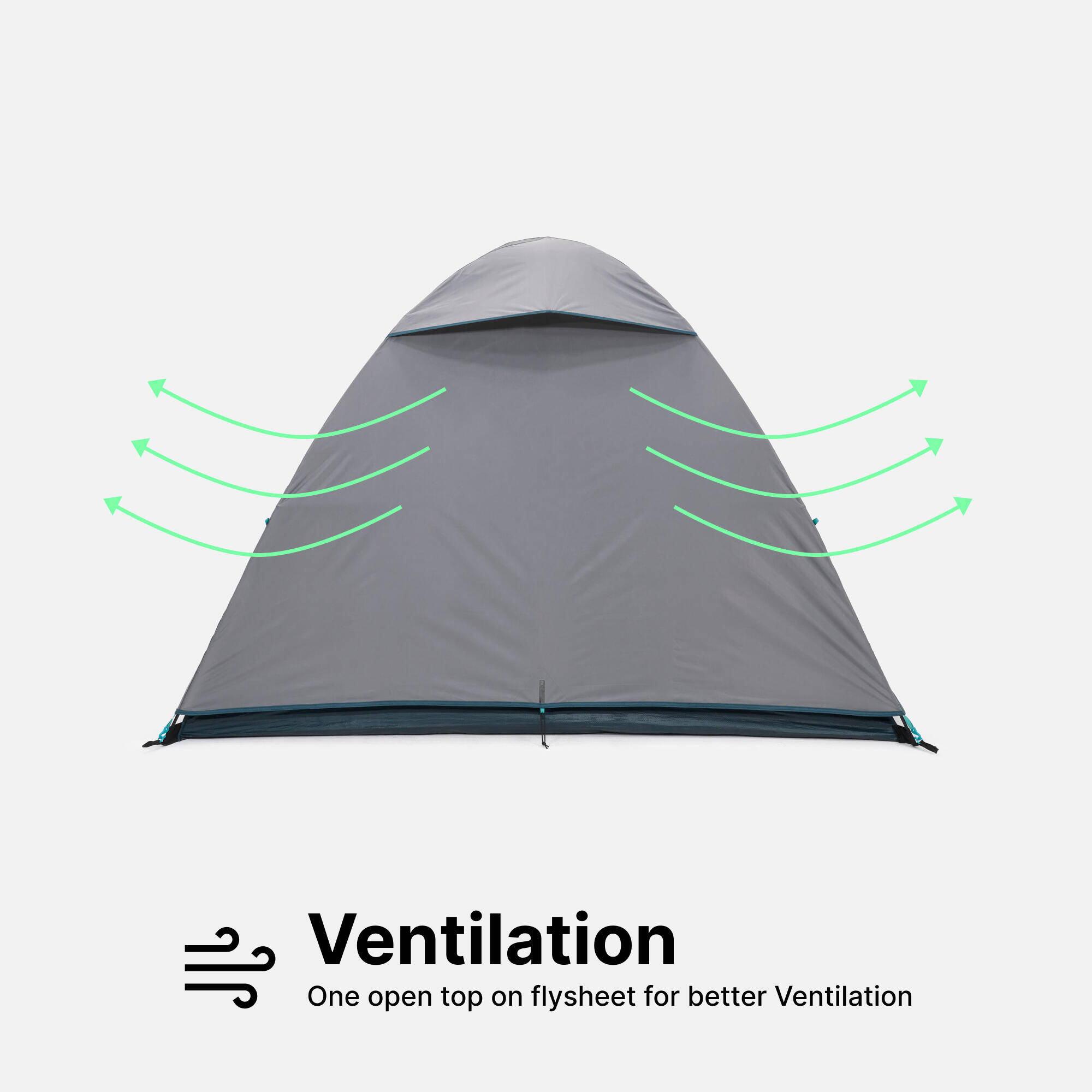 2 Person Camping Tent - MH100 Grey -  4