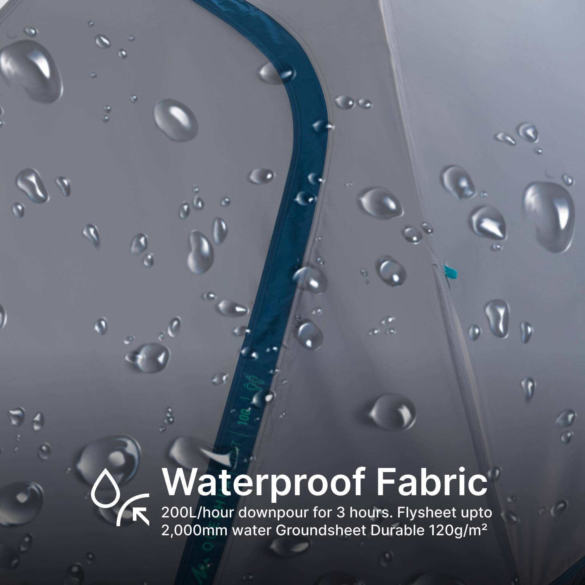 2 Person Camping Tent - MH100 Grey -  5