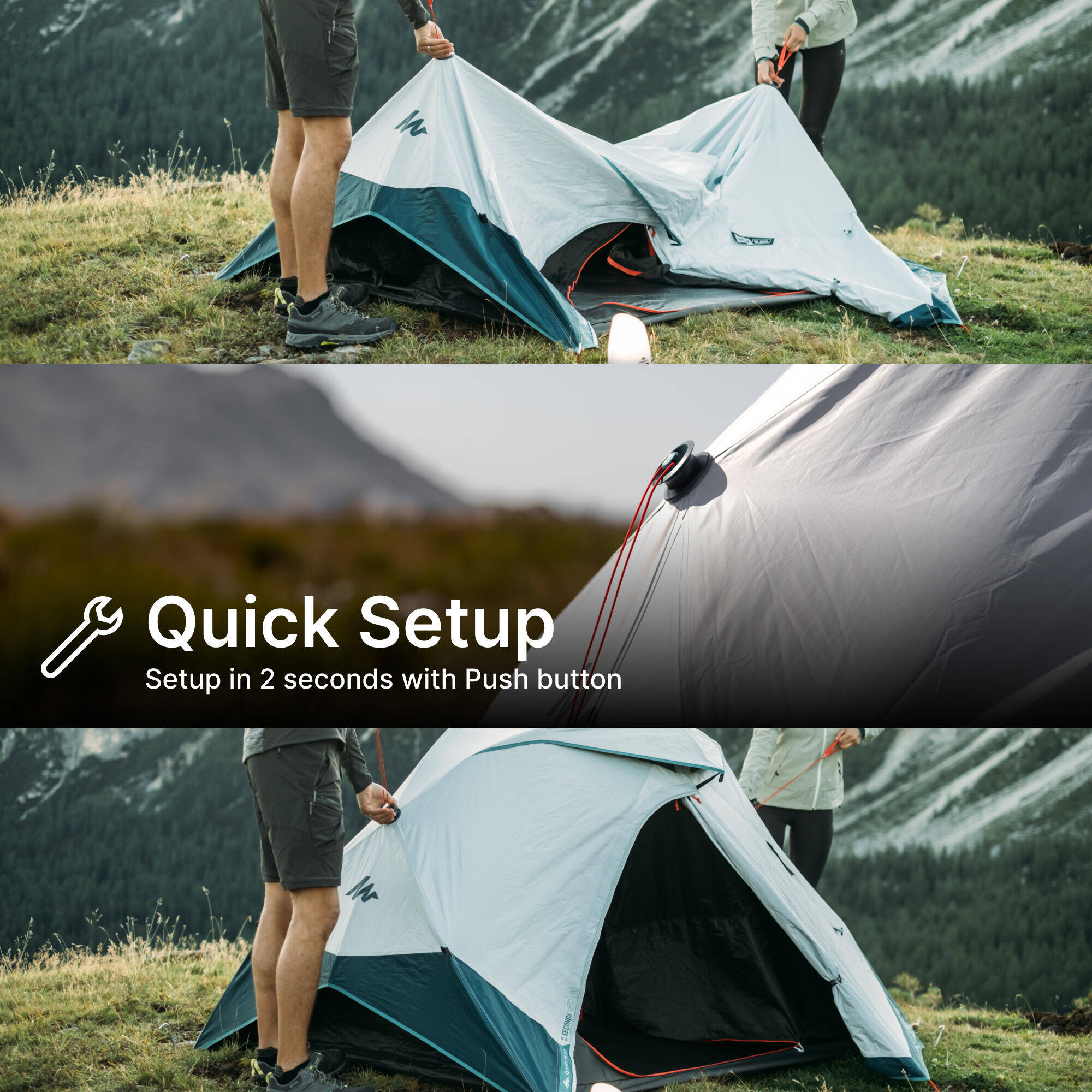Instant 2-person camping tent, 2 Seconds Easy Fresh & Black -  5