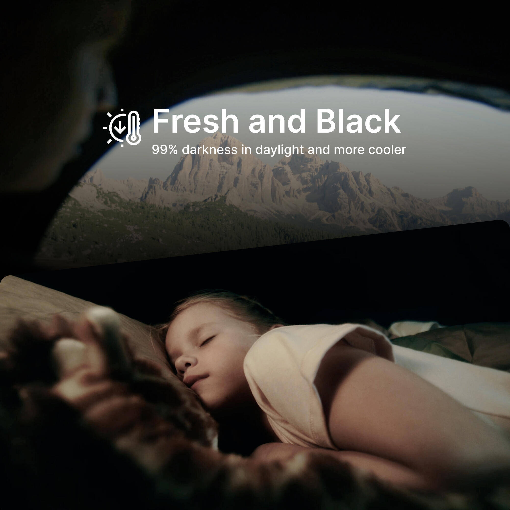 3-person camping tent, MH100 - Fresh & Black -  4