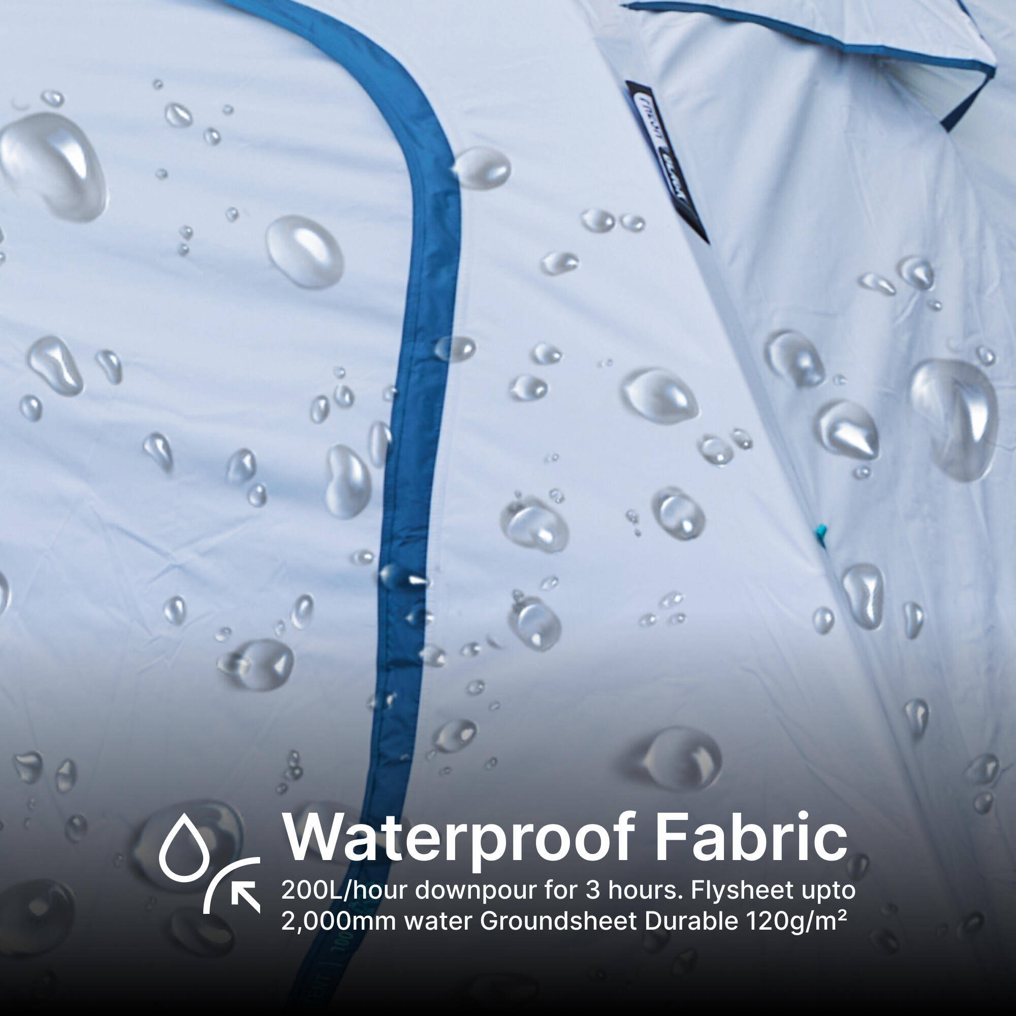 2-person camping tent, MH100 - Fresh & Black -  4