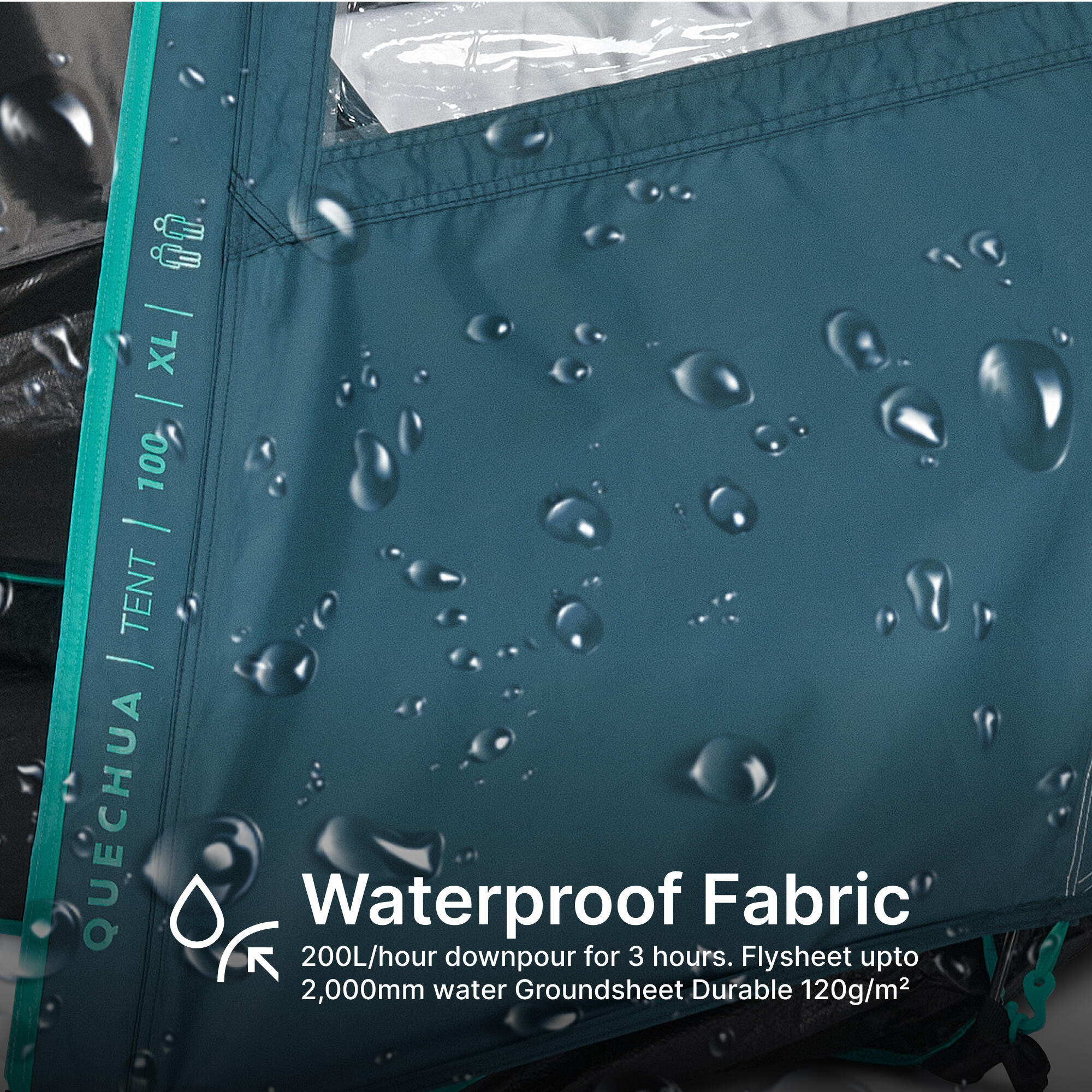 Camping tent - MH100 XL Fresh & Black - 2 person