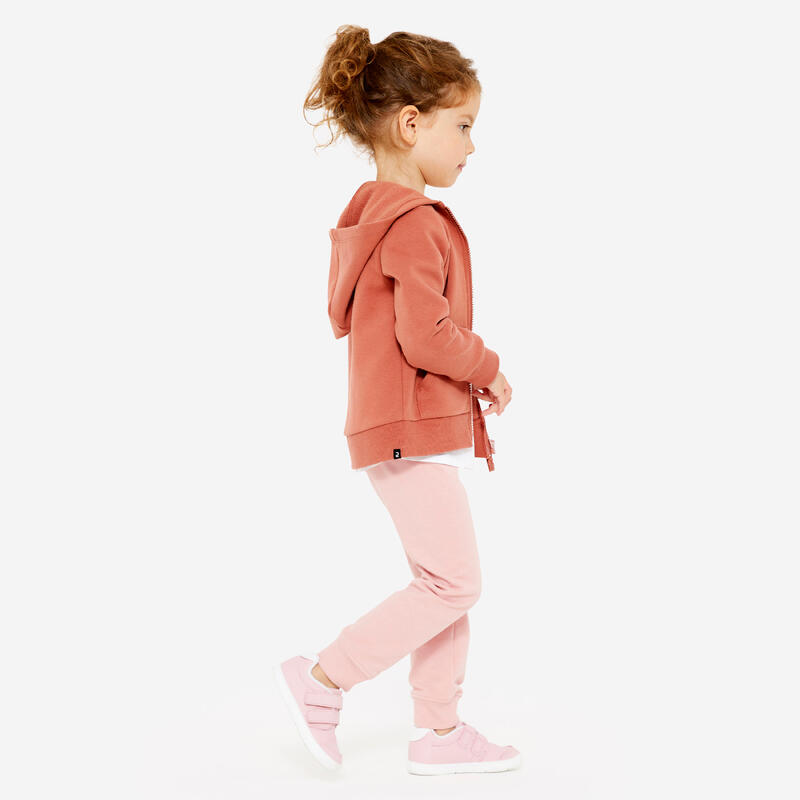 Pantaloni tuta bambino ginnastica regular fit leggeri rosa da 1 a 5/6 anni