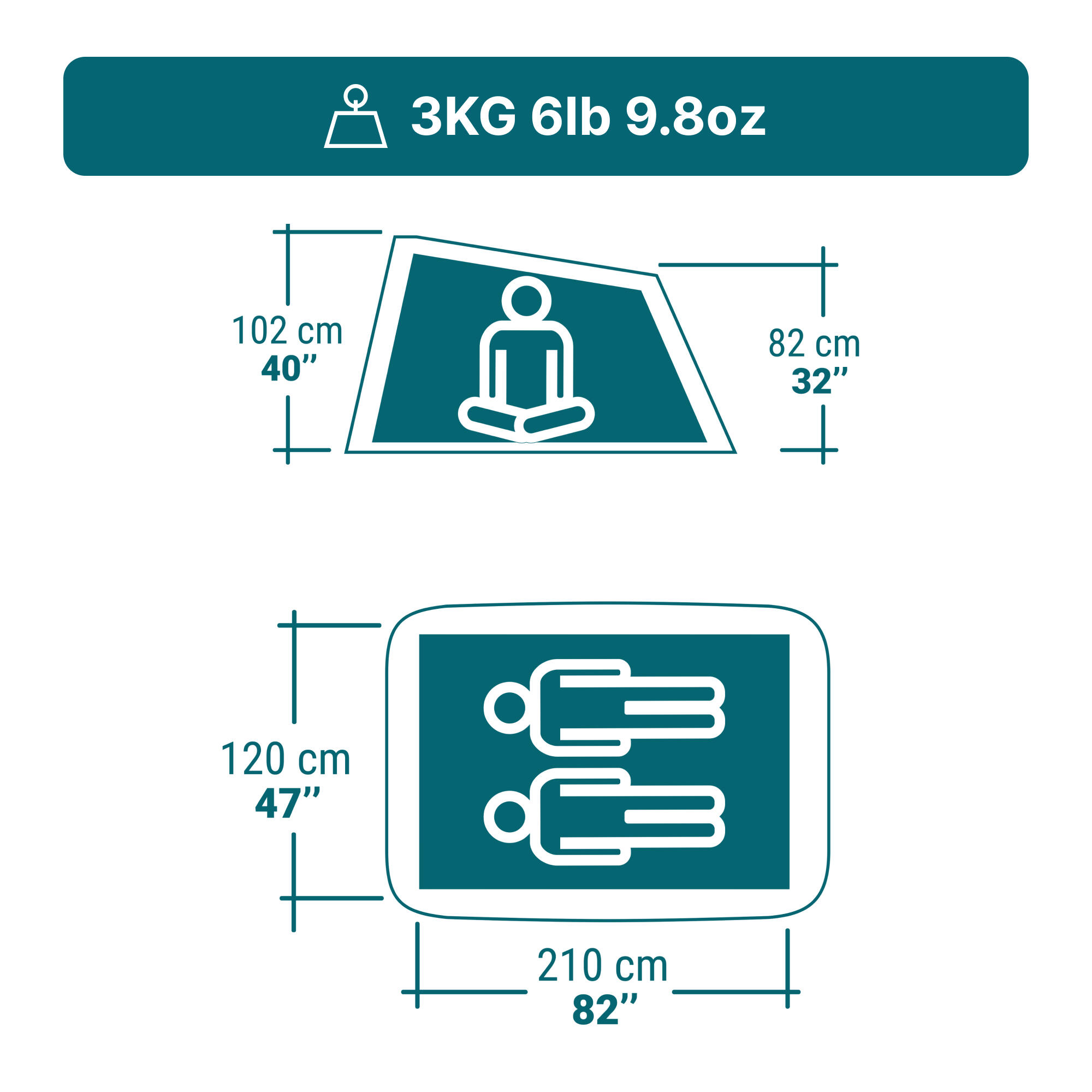 2-person instant camping tent, 2 Seconds - Blue