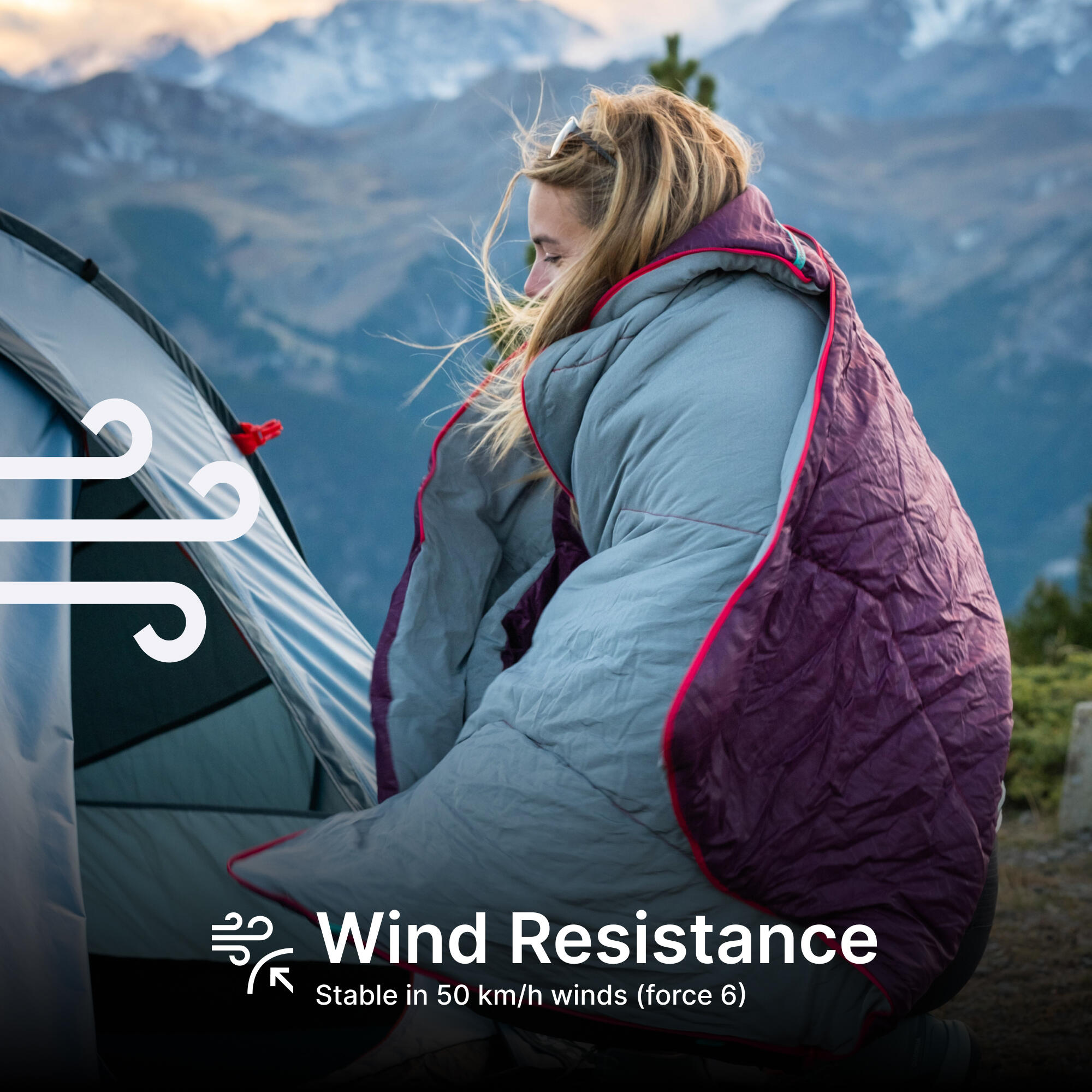 2-person instant camping tent, 2 Seconds - Blue