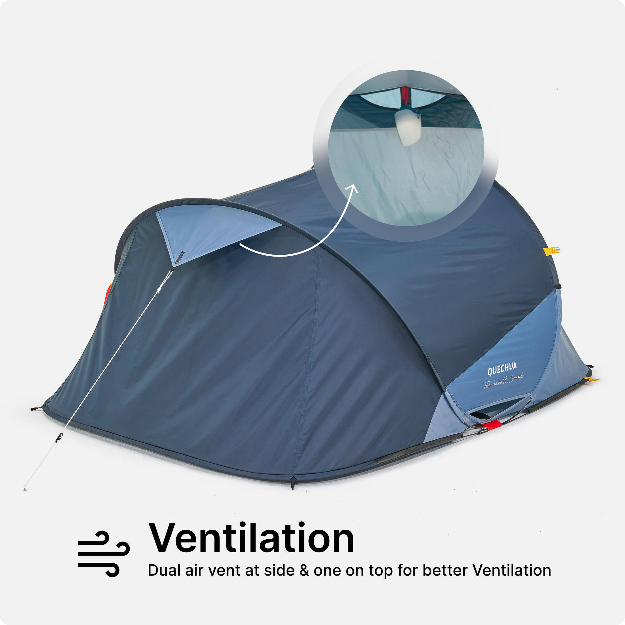 2-person instant camping tent, 2 Seconds - Blue -  5