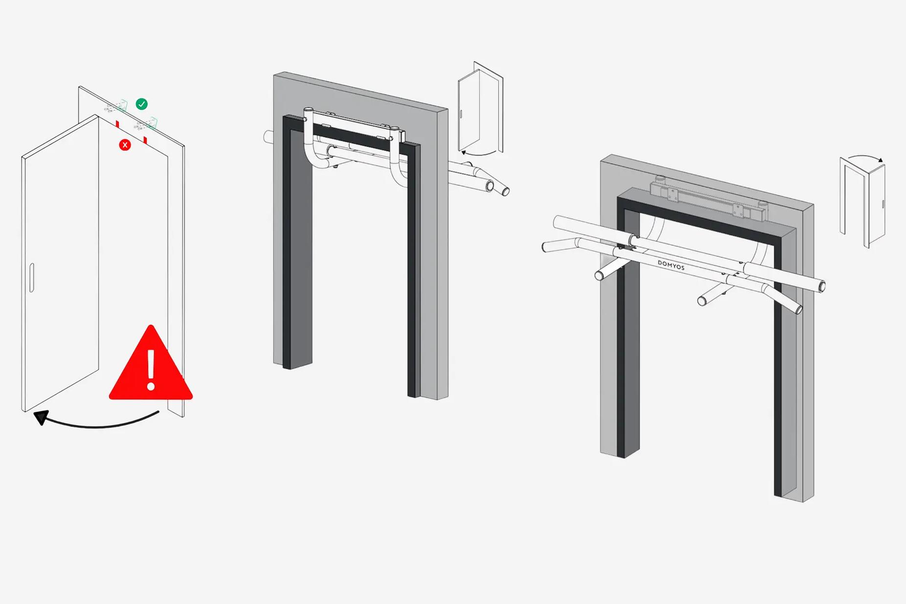 MONTAGE, PFLEGE/WARTUNG &amp; REPARATUR KLIMMZUGSTANGE TÜR DOOR PULL UP BAR DOMYOS DECATHLON 8938852 