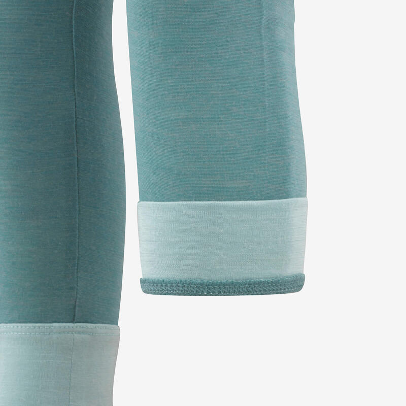 Sous-vêtement de ski thermique en laine mérinos bébé, Pant 900 Turquoise