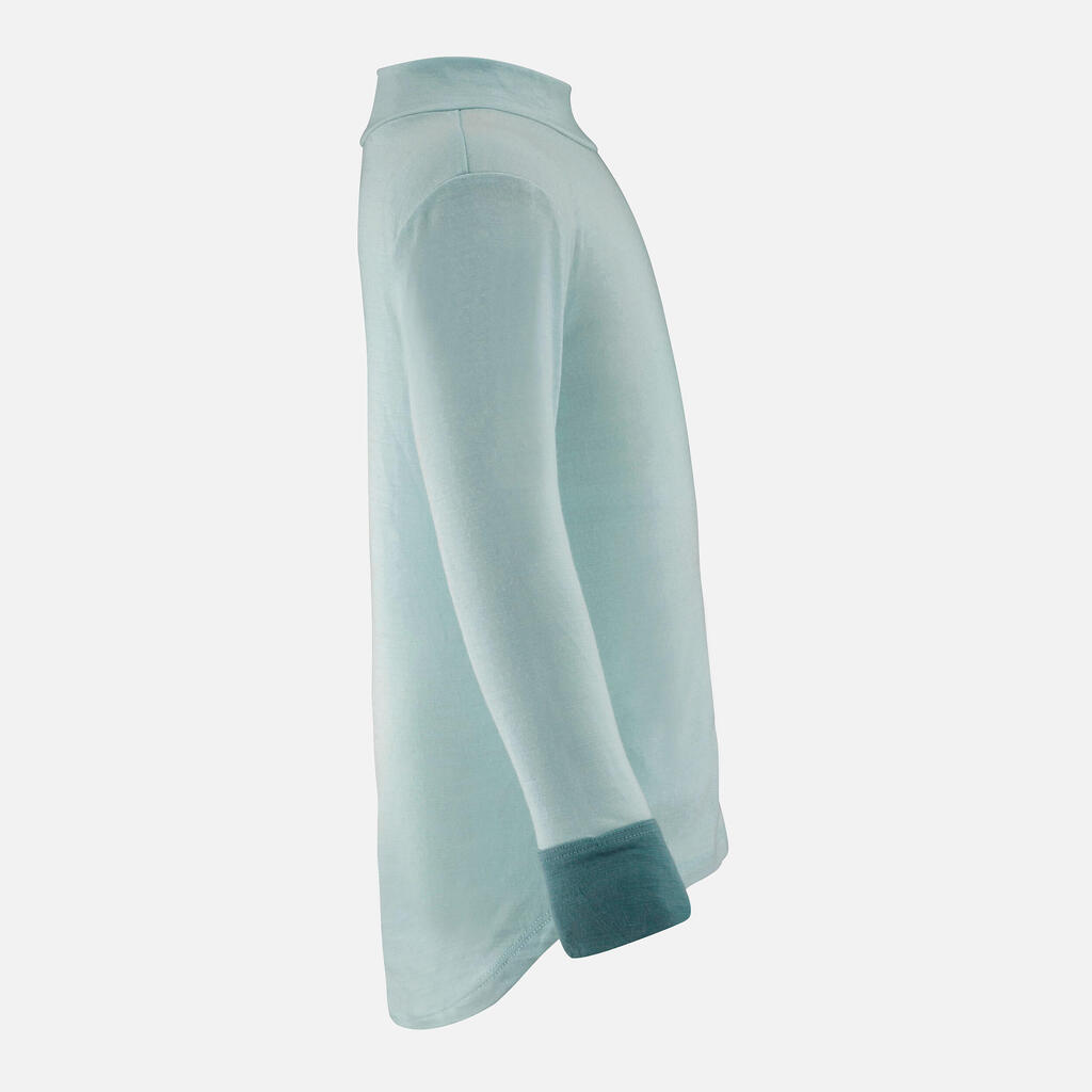 Baby Merino wool thermal ski base layer, Top 900 blue