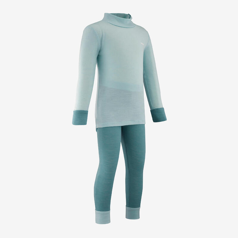 Sous-vêtement de ski thermique en laine mérinos bébé, Pant 900 Turquoise