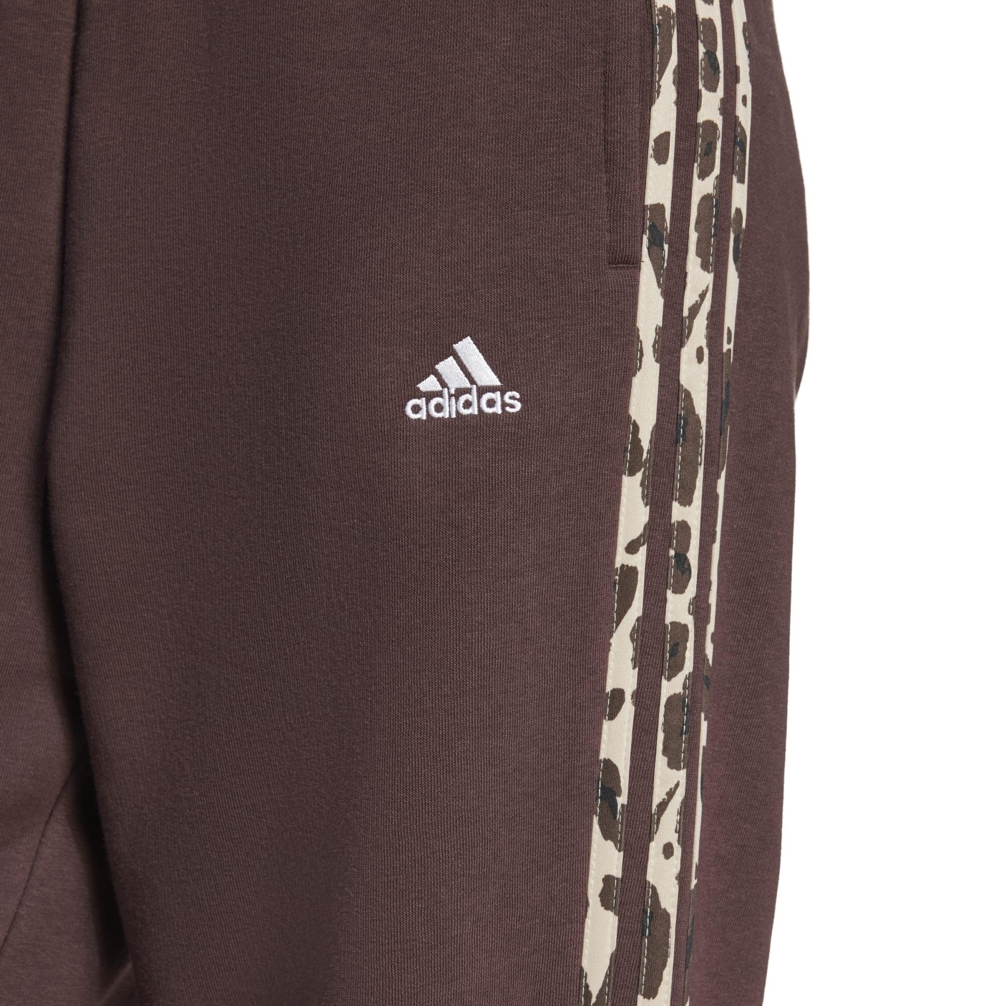 Pantaloni tuta ADIDAS donna regular fit leggeri 3 strisce marroni ADIDAS Decathlon