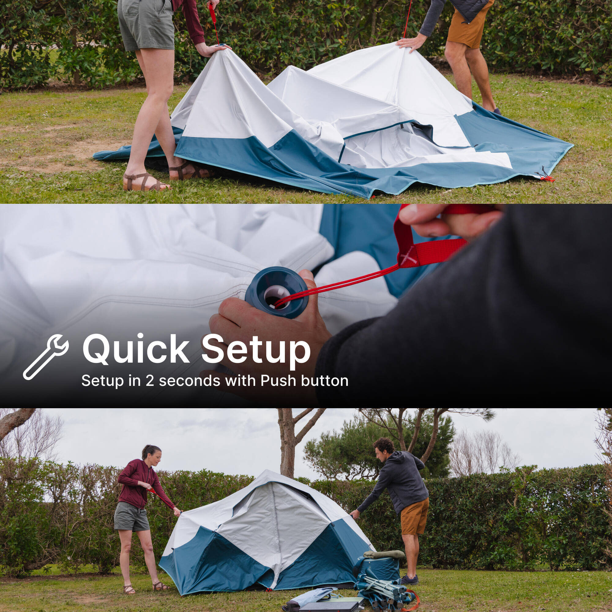 Camping tent 2 Seconds Easy - 3 Person - Fresh & Black -  4